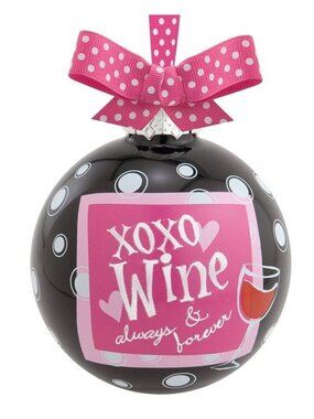 Ornament Epic Products XOXO Wine Always and Forever Wine Glass Bulb Glass